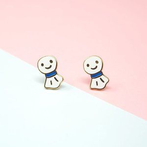 Handcrafted Blu TeruTeru Bōzu Enamel Stud Earrings